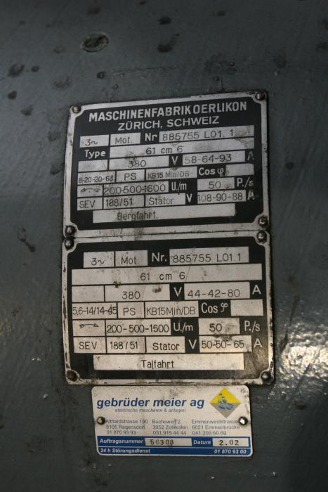 plaque d'identification du moteur