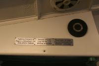 plaque d'identification de la cabine / des sièges