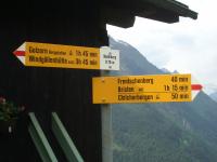 panneau indicateur auprès de la station amont